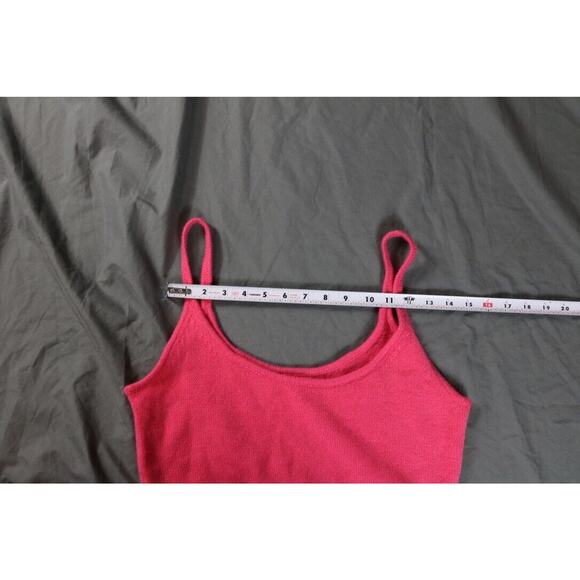 Reformation Womens Cashmere Spaghetti Strap Knit Crop Top Pink Size Large - Picture 4 of 5